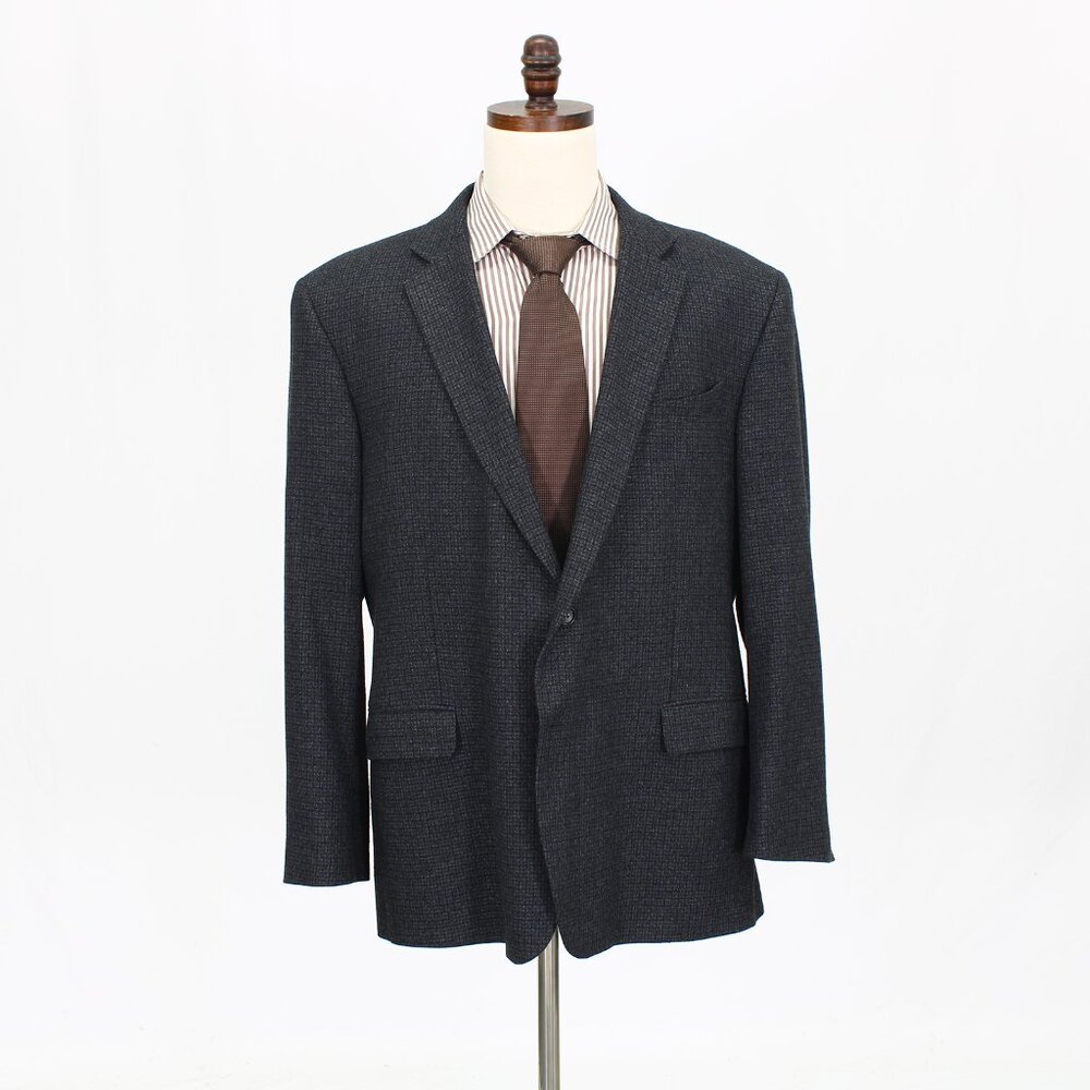 Jos. A. Bank 48R Navy Check 2-Button Sport Coat Blazer Jacket G894